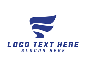 Lettermark - Wing Logistics Letter F logo design