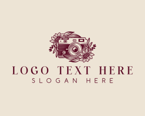 Vintage - Photography Camera Flower logo design