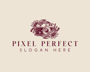 Photography Camera Flower logo design