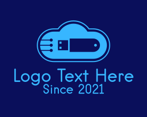 Weather App - Cloud Flashdrive Storage logo design