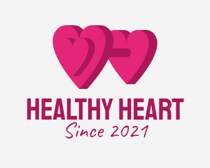 Heart Dumbbell Fitness logo design