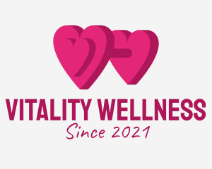 Healthy Lifestyle - Heart Dumbbell Fitness logo design