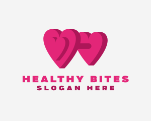 Heart Dumbbell Workout logo design