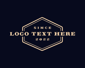 Country - Hipster Western Hexagon logo design