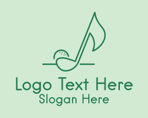 Music Licensing - Musical Note Golf logo design