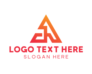 Gradient - Geometric Triangle Letter A logo design