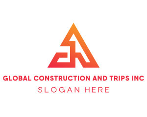 Stroke - Geometric Triangle Letter A logo design