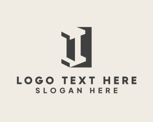 Negative Space - Construction Builder Letter I logo design