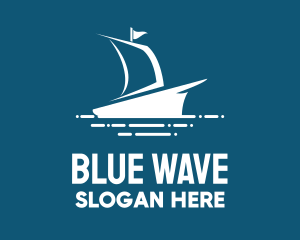 Blue Sailing Ship logo design