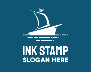 Blue Sailing Ship logo design