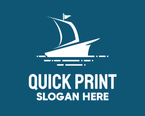 Blue Sailing Ship logo design