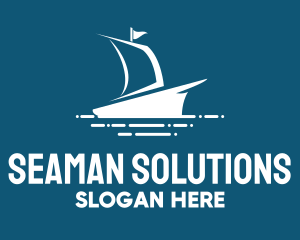 Seaman - Blue Sailing Ship logo design