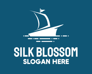 Blue Sailing Ship logo design