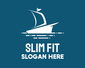 Blue Sailing Ship logo design