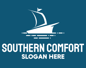 Blue Sailing Ship logo design