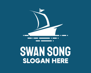 Blue Sailing Ship logo design