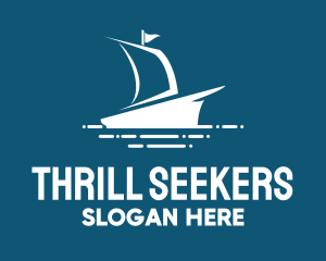 Blue Sailing Ship logo design