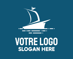 Explorer - Blue Sailing Ship logo design