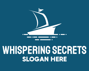 Blue Sailing Ship logo design