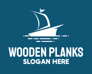 Blue Sailing Ship logo design