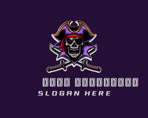 Mascot - Pirate Skull Sword Captain logo design