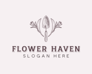 Flower Trowel Gardening logo design