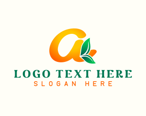 Letter A - Fresh Citrus Leaf logo design