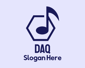 Musical Note Hexagon Logo