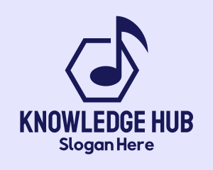 Playlist - Musical Note Hexagon logo design