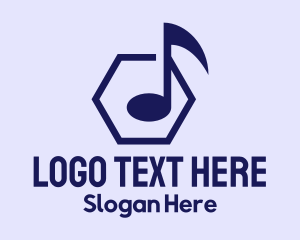 Musical Note Hexagon Logo