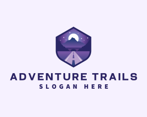 Night Pathway Mountain Tunnel  logo design