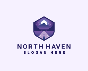 North - Night Pathway Mountain Tunnel logo design