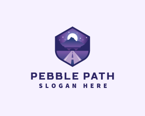 Night Pathway Mountain Tunnel  logo design