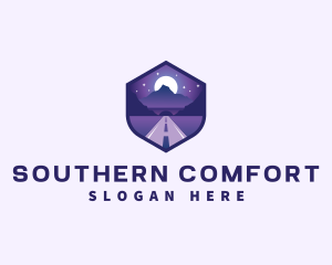 South - Night Pathway Mountain Tunnel logo design