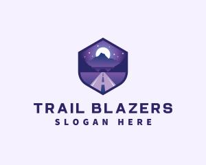 Night Pathway Mountain Tunnel  logo design