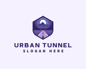 Tunnel - Night Pathway Mountain Tunnel logo design