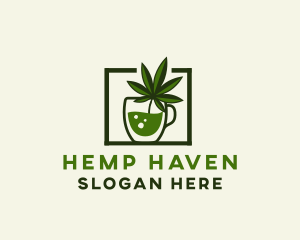 Marijuana Leaf Drink logo design