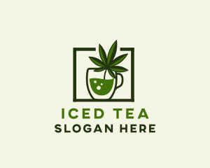 Marijuana Leaf Drink logo design