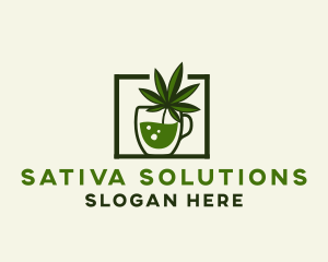 Marijuana Leaf Drink logo design