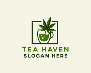 Marijuana Leaf Drink logo design