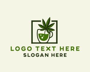 Plant - Marijuana Leaf Drink logo design