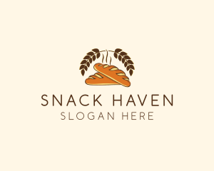 Snack Bar - Bakery Baguette Deli Bread logo design