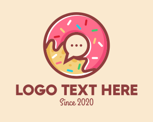 Sweet - Colorful Donut Chat App logo design