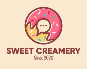 Colorful Donut Chat App logo design