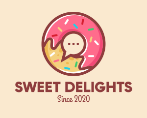 Colorful Donut Chat App logo design