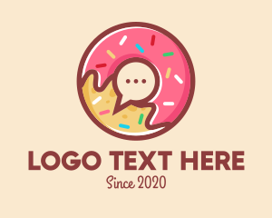 Chat - Colorful Donut Chat App logo design