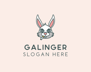 Smoker Rabbit Cartoon Logo