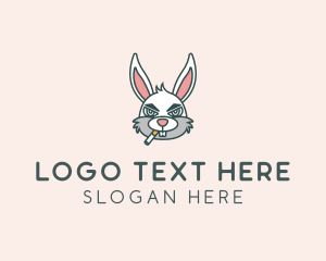 Rabbit - Smoker Rabbit Cartoon logo design