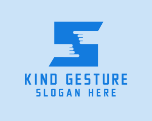 Gesture - Finger Touch Letter S logo design