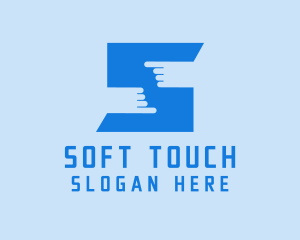 Touch - Finger Touch Letter S logo design